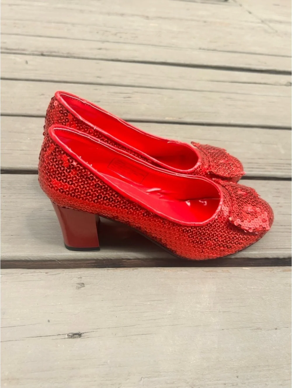 Rubie’s Costumes Dorothy Red Sequin Ruby Slippers Mid Heel Pumps | Size Medium